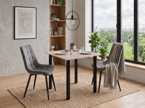 STÓŁ Z KRZESŁAMI LOFT 65x65 KASZMIR 2 KRZESŁA ZESTAW