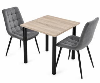 STÓŁ Z KRZESŁAMI LOFT 65x65 DĄB SONOMA 2 KRZESŁA ZESTAW