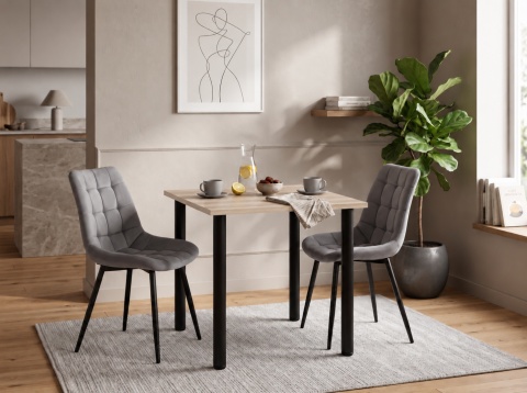 STÓŁ Z KRZESŁAMI LOFT 65x65 DĄB SONOMA 2 KRZESŁA ZESTAW