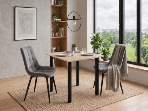 STÓŁ Z KRZESŁAMI LOFT 65x65 DĄB SONOMA 2 KRZESŁA ZESTAW