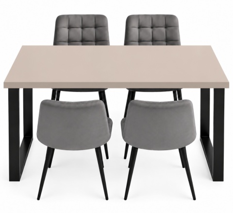 STÓŁ Z KRZESŁAMI LOFT do kuchni jadalni 120X60 blat kaszmir 28 mm 4 krzesła zestaw