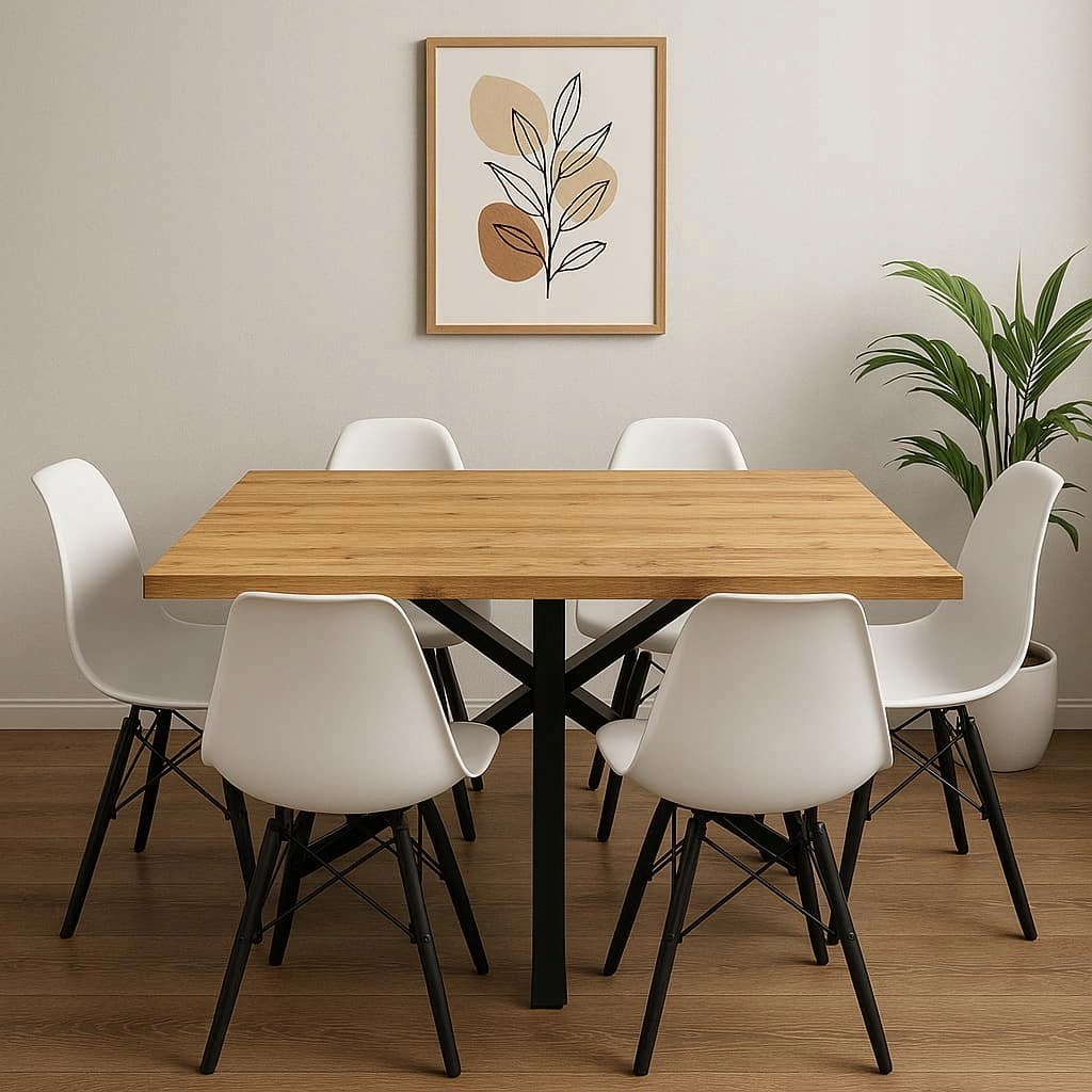 STÓŁ DO KUCHNI JADALNI SALONU 140x70 NOGI METAL PAJĄK LOFT DĄB CRAFT ZŁOTY